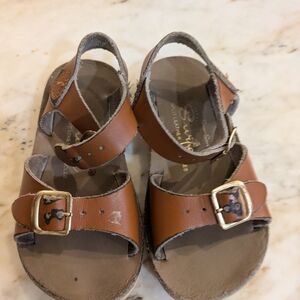 Salt Water Sandals by Hoy Kids Brown Leather Buckle Sandals
